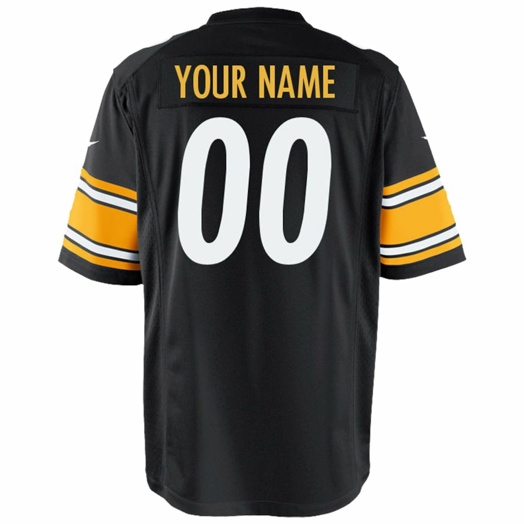 Pittsburgh Steelers Youth Custom Game Jersey - Black - Nike