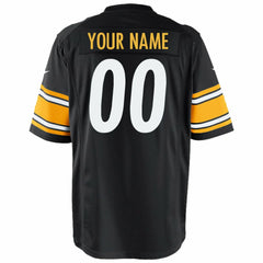 Pittsburgh Steelers Youth Custom Game Jersey - Black - Nike