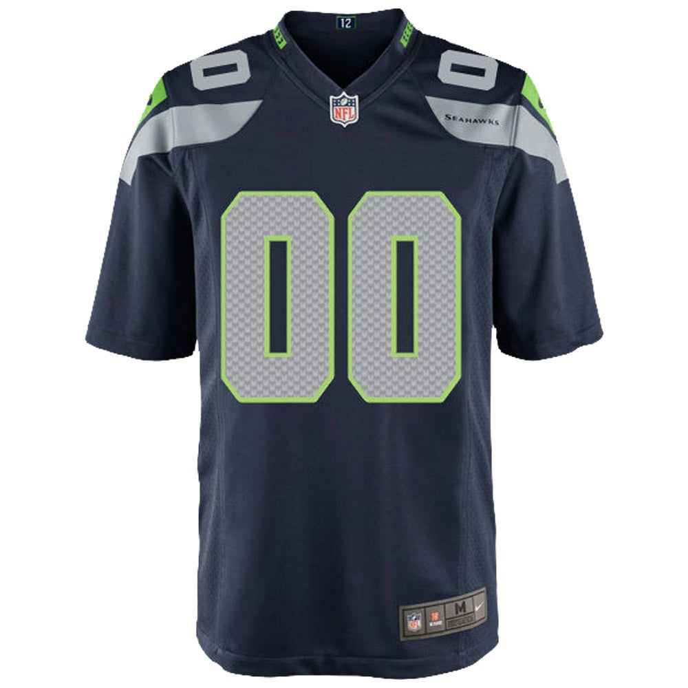 Seattle Seahawks Youth Custom Game Jersey - College Navy - Nike