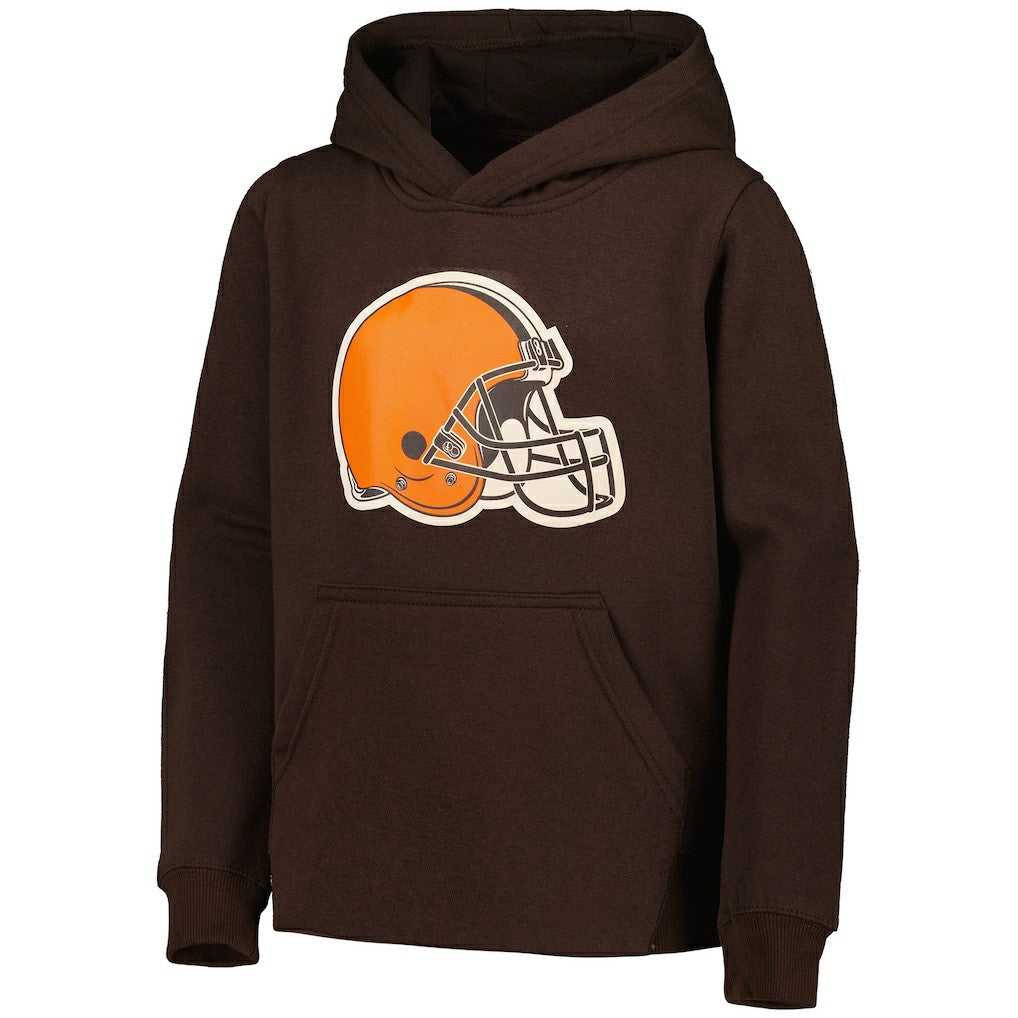 Cleveland Browns Youth Team Logo Pullover Hoodie - Brown - NFL