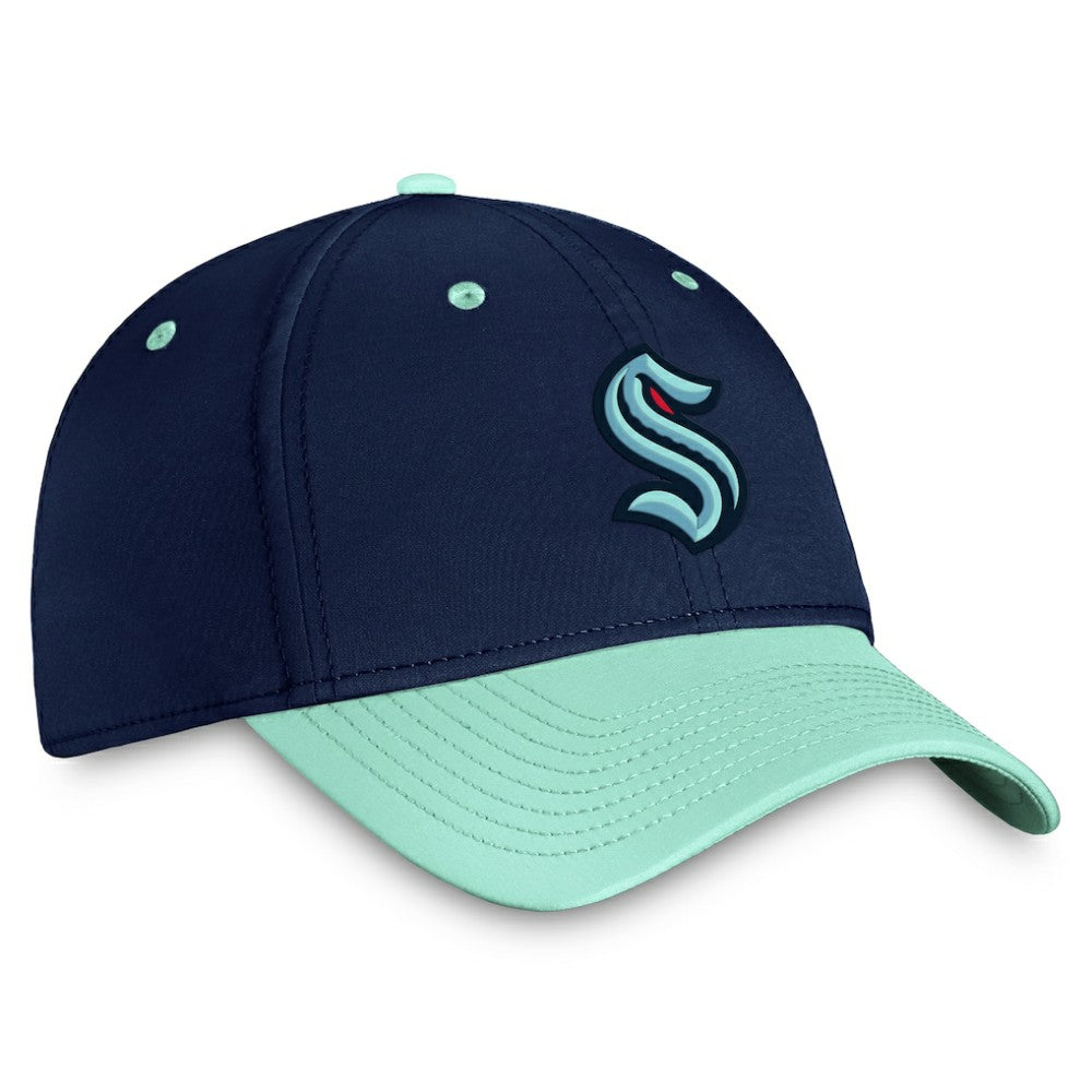 Seattle Kraken Fanatics Authentic Pro Rink Two-Tone Flex Hat – Deep Sea Blue/Light Blue | Fanatics Lifestyle