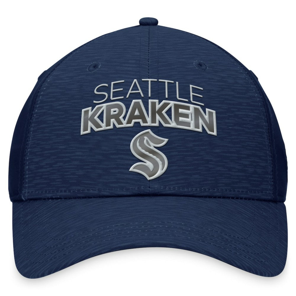 Seattle Kraken Fanatics Authentic Pro Road Stack Logo Flex Hat - Deep Sea Blue | Fanatics discount