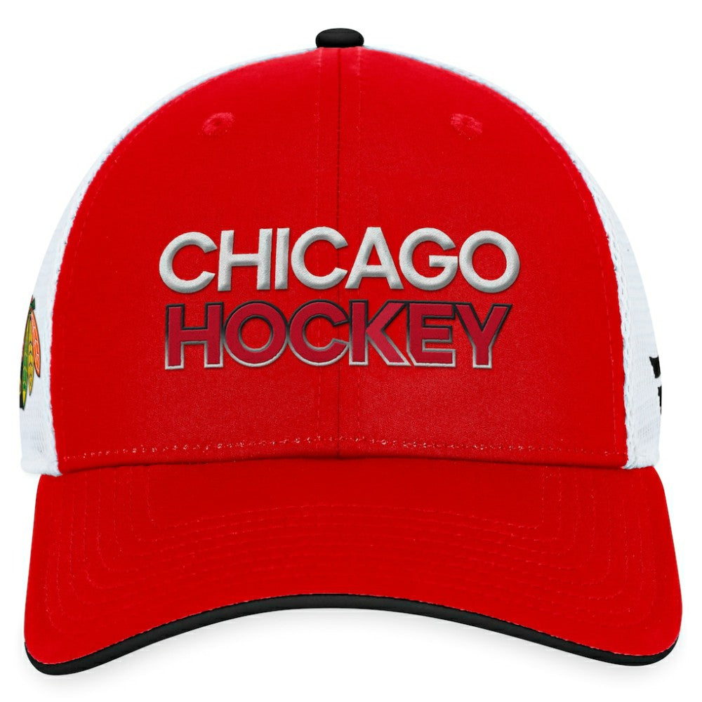 Chicago Blackhawks Fanatics Authentic Pro Rink Trucker Adjustable Hat - Red | Fanatics on sale