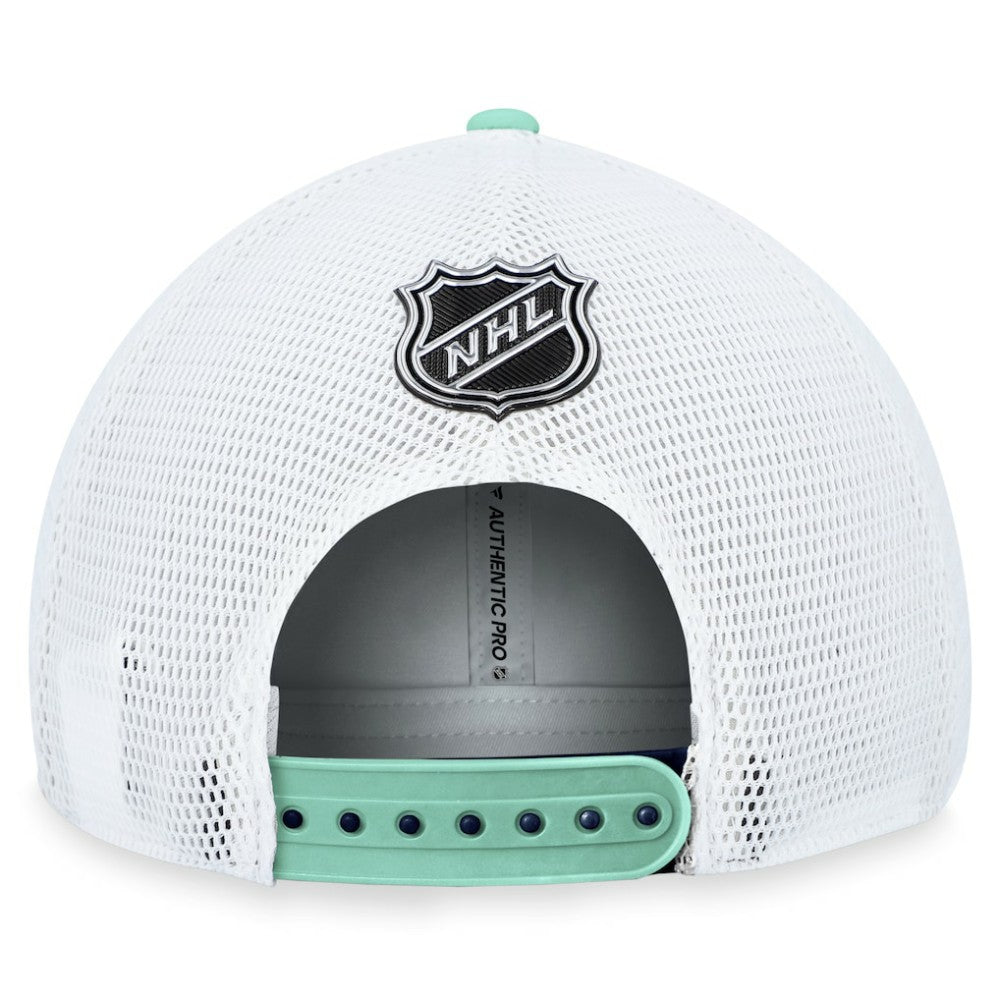 Seattle Kraken Fanatics Authentic Pro Rink Trucker Adjustable Hat - Deep Sea Blue | Fanatics Clearance