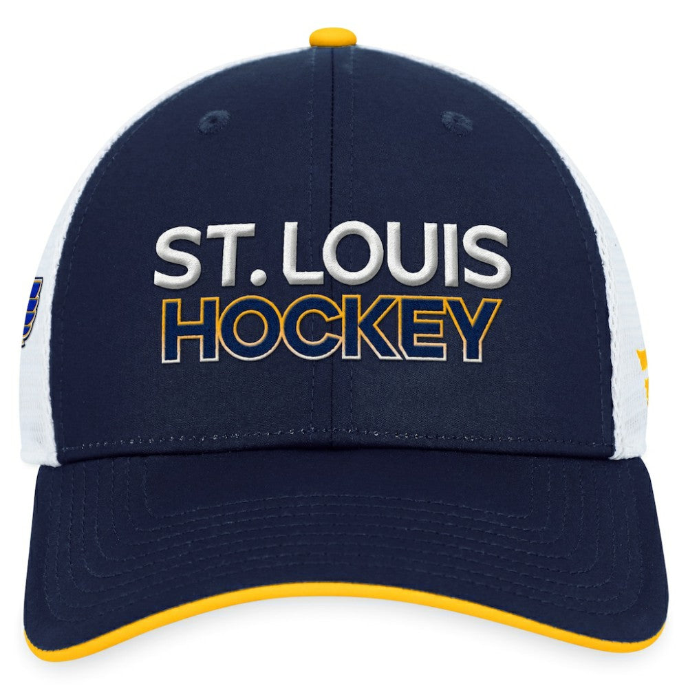St. Louis Blues Fanatics Authentic Pro Rink Trucker Adjustable Hat - Navy | Fanatics near me