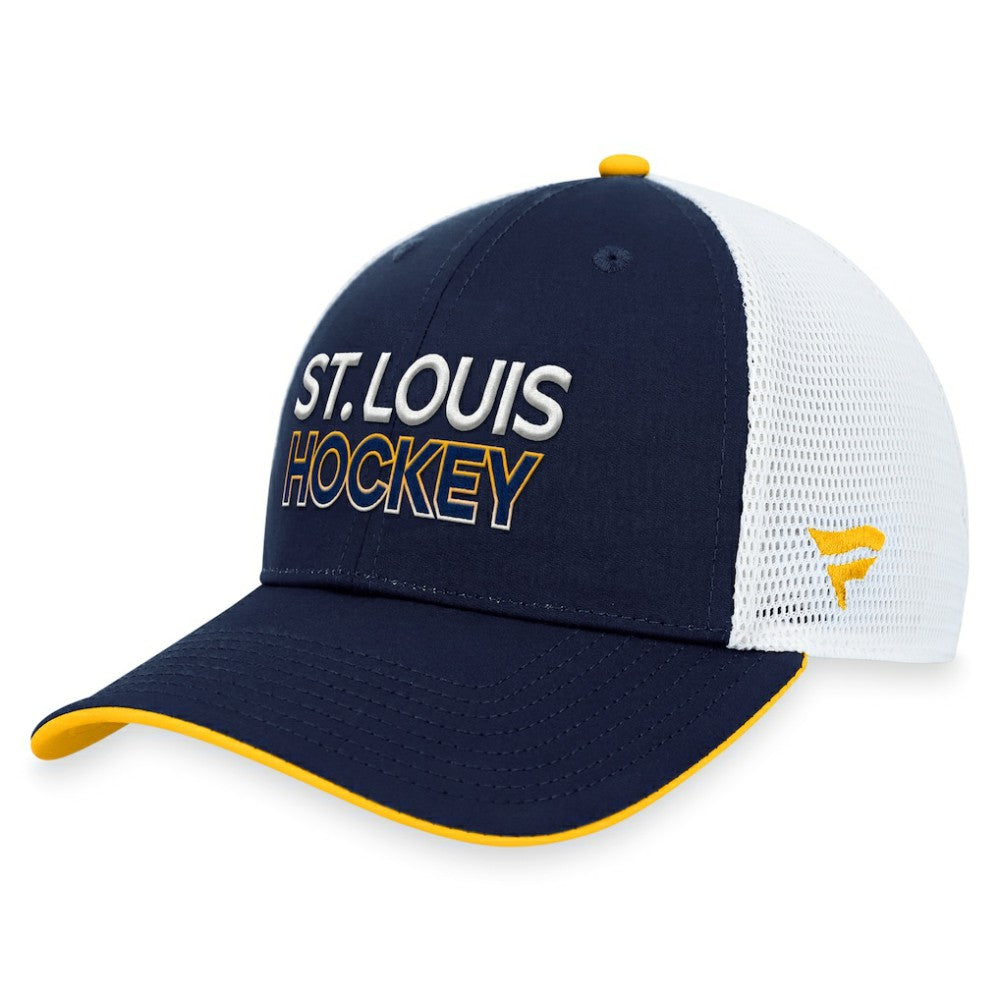 St. Louis Blues Fanatics Authentic Pro Rink Trucker Adjustable Hat - Navy | Fanatics near me