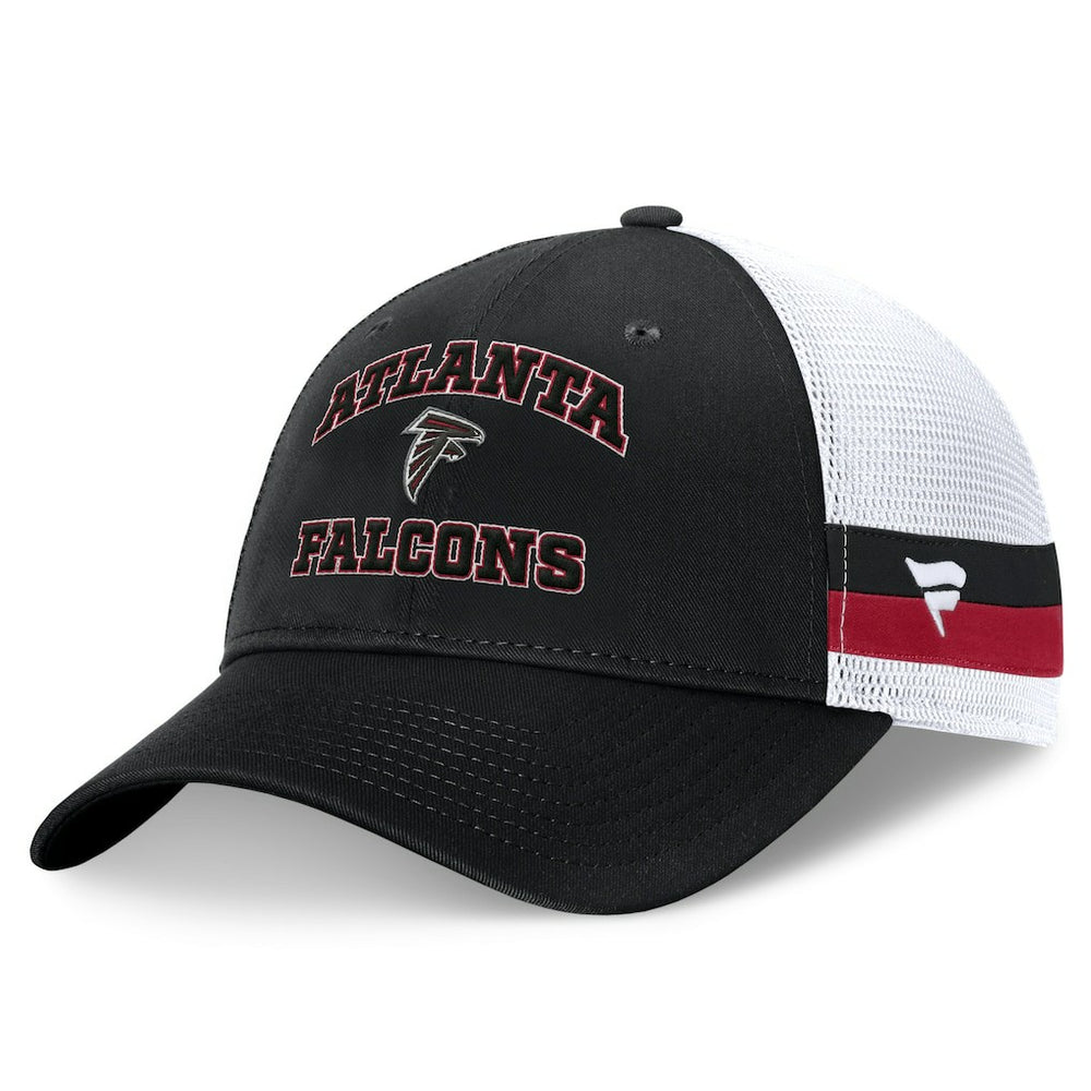 Atlanta Falcons Fundamentals Side Stripe Trucker Adjustable Hat - Black/White - Fanatics