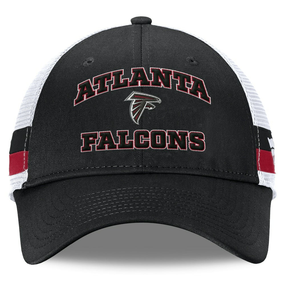 Atlanta Falcons Fundamentals Side Stripe Trucker Adjustable Hat - Black/White - Fanatics