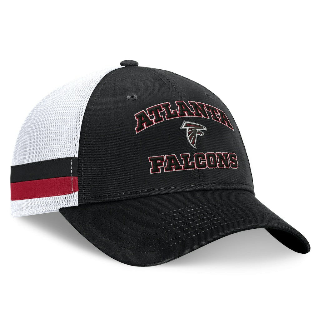Atlanta Falcons Fundamentals Side Stripe Trucker Adjustable Hat - Black/White - Fanatics