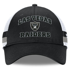 Las Vegas Raiders Fundamentals Side Stripe Trucker Adjustable Hat - Black/White - Fanatics