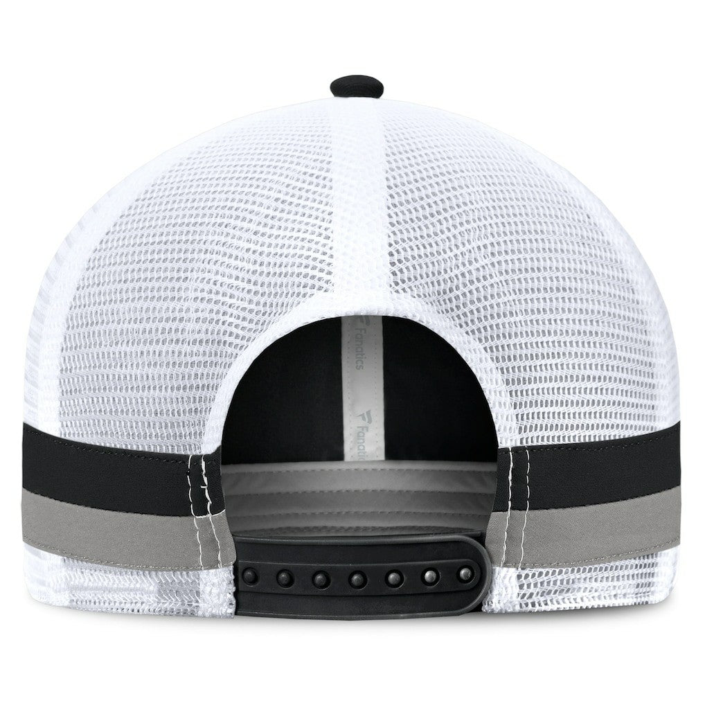 Las Vegas Raiders Fundamentals Side Stripe Trucker Adjustable Hat - Black/White - Fanatics