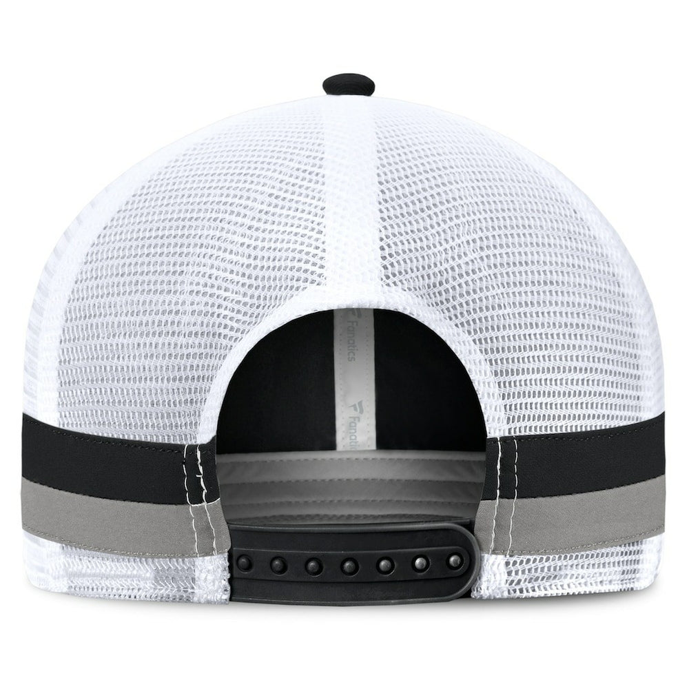 Las Vegas Raiders Fundamentals Side Stripe Trucker Adjustable Hat - Black/White - Fanatics