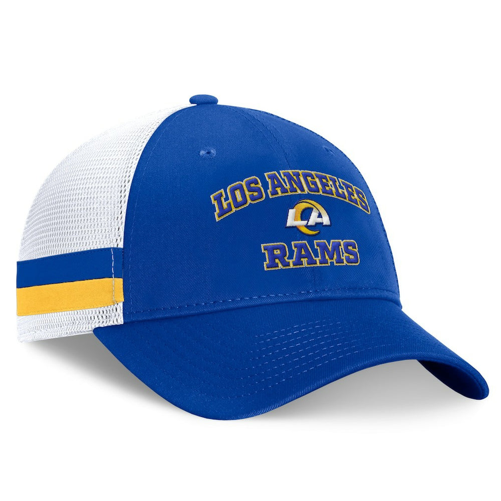 Los Angeles Rams Fundamentals Side Stripe Trucker Adjustable Hat - Royal/White - Fanatics