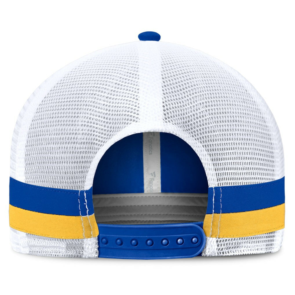 Los Angeles Rams Fundamentals Side Stripe Trucker Adjustable Hat - Royal/White - Fanatics