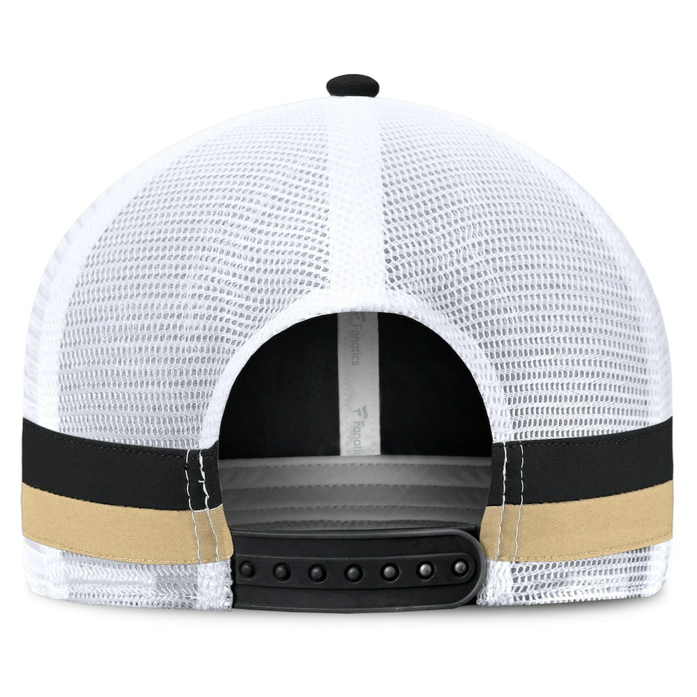 New Orleans Saints Fundamentals Side Stripe Trucker Adjustable Hat - Black/White - Fanatics