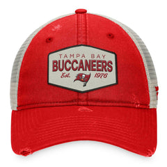 Tampa Bay Buccaneers Heritage Patch Trucker Adjustable Hat - Red/Natural - Fanatics