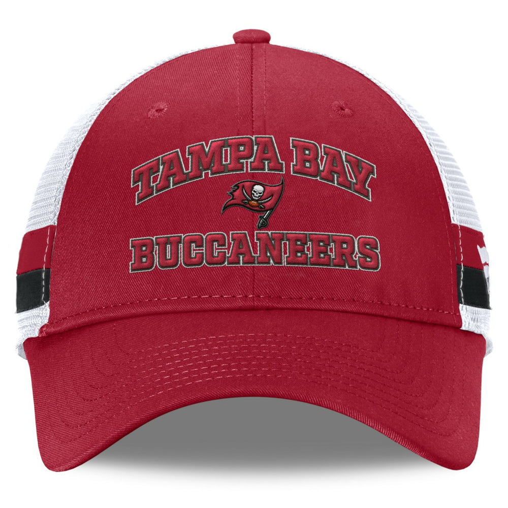 Tampa Bay Buccaneers Fundamentals Side Stripe Trucker Adjustable Hat - Red/White - Fanatics