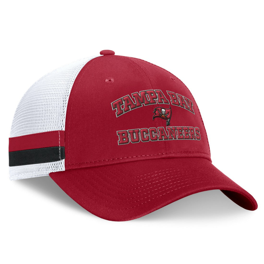 Tampa Bay Buccaneers Fundamentals Side Stripe Trucker Adjustable Hat - Red/White - Fanatics