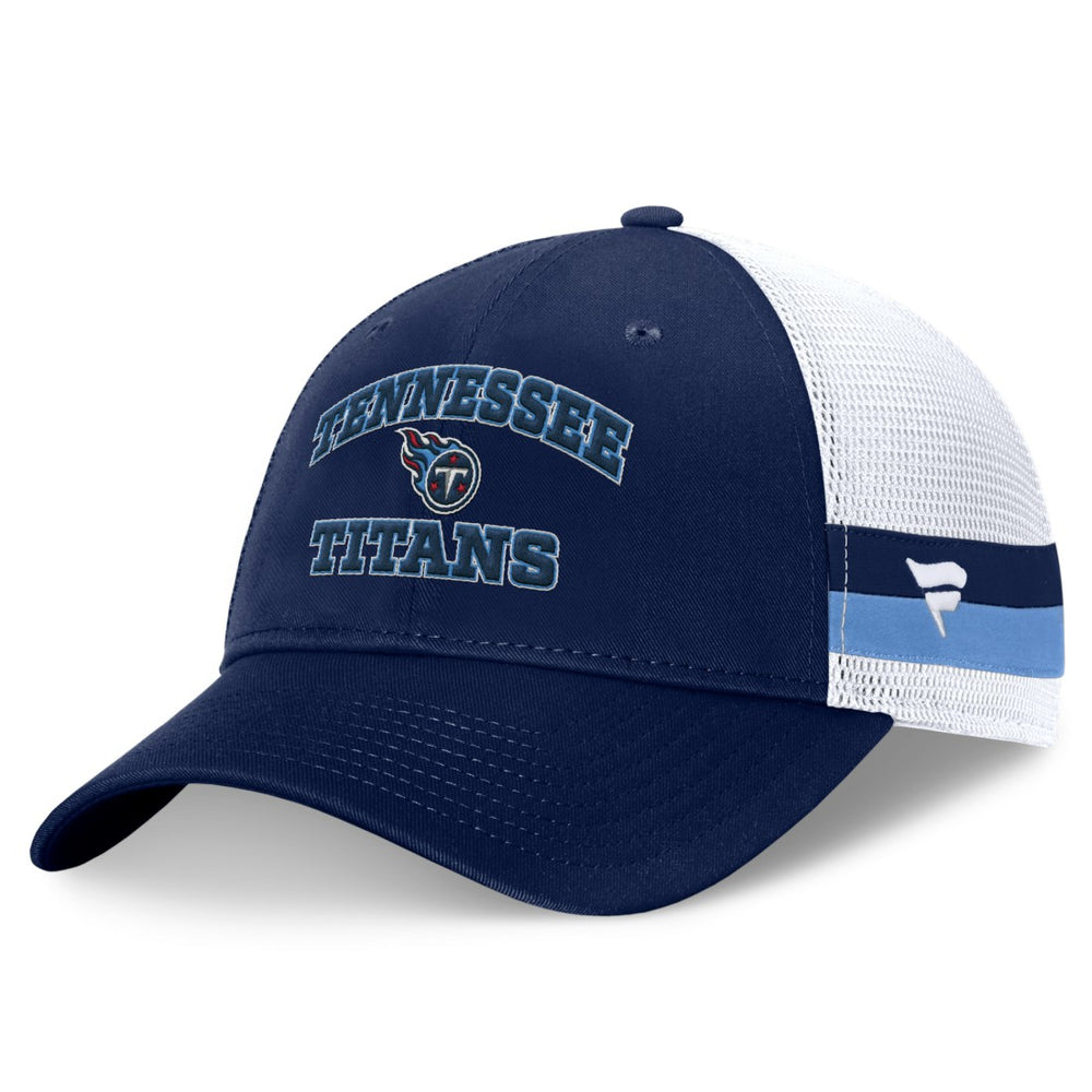 Tennessee Titans Fundamentals Side Stripe Trucker Adjustable Hat - Navy/White - Fanatics