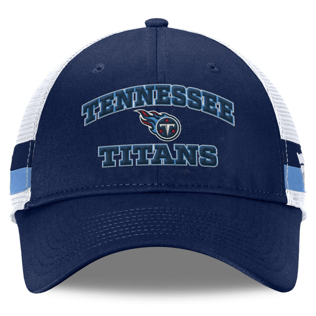 Tennessee Titans Fundamentals Side Stripe Trucker Adjustable Hat - Navy/White - Fanatics