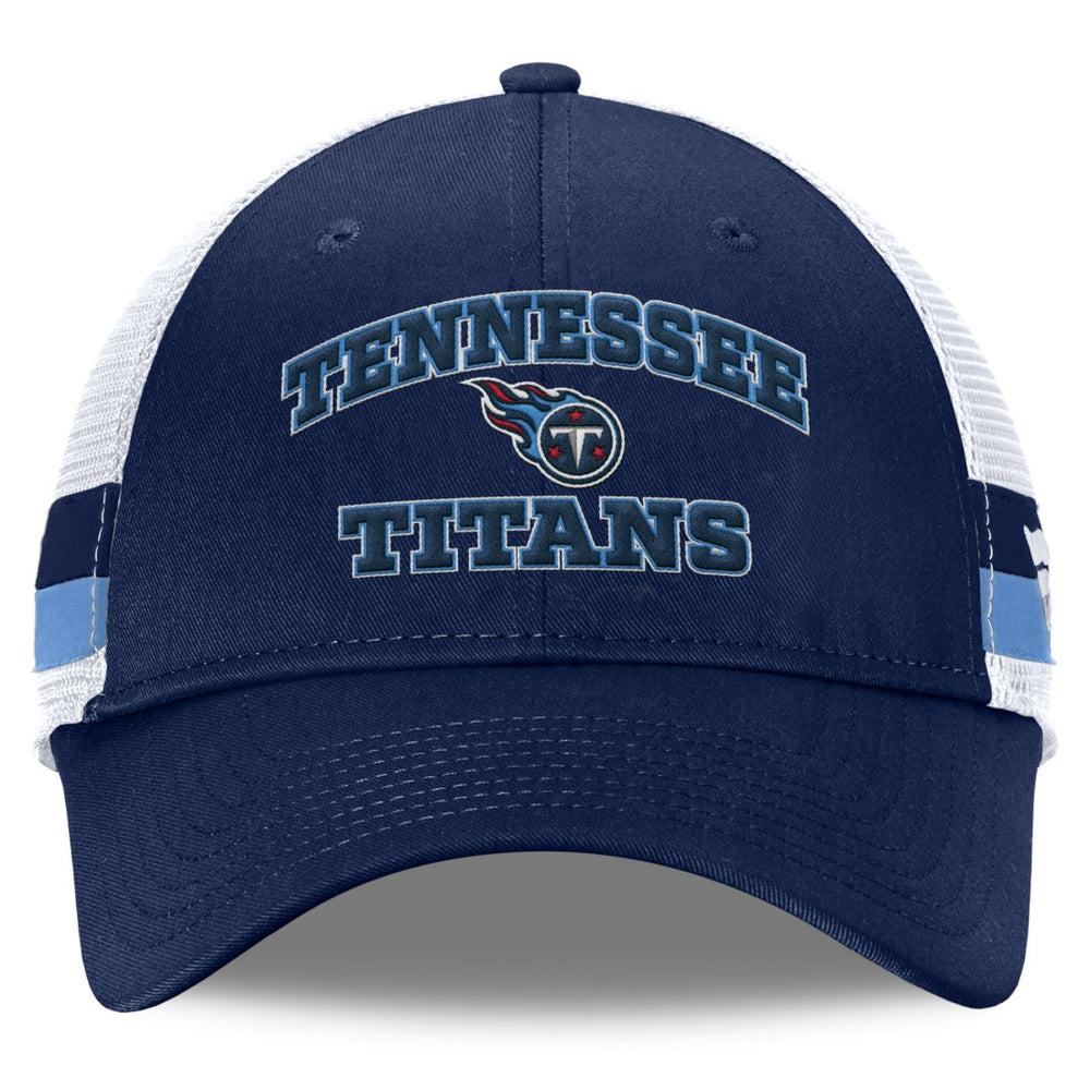 Tennessee Titans Fundamentals Side Stripe Trucker Adjustable Hat - Navy/White - Fanatics