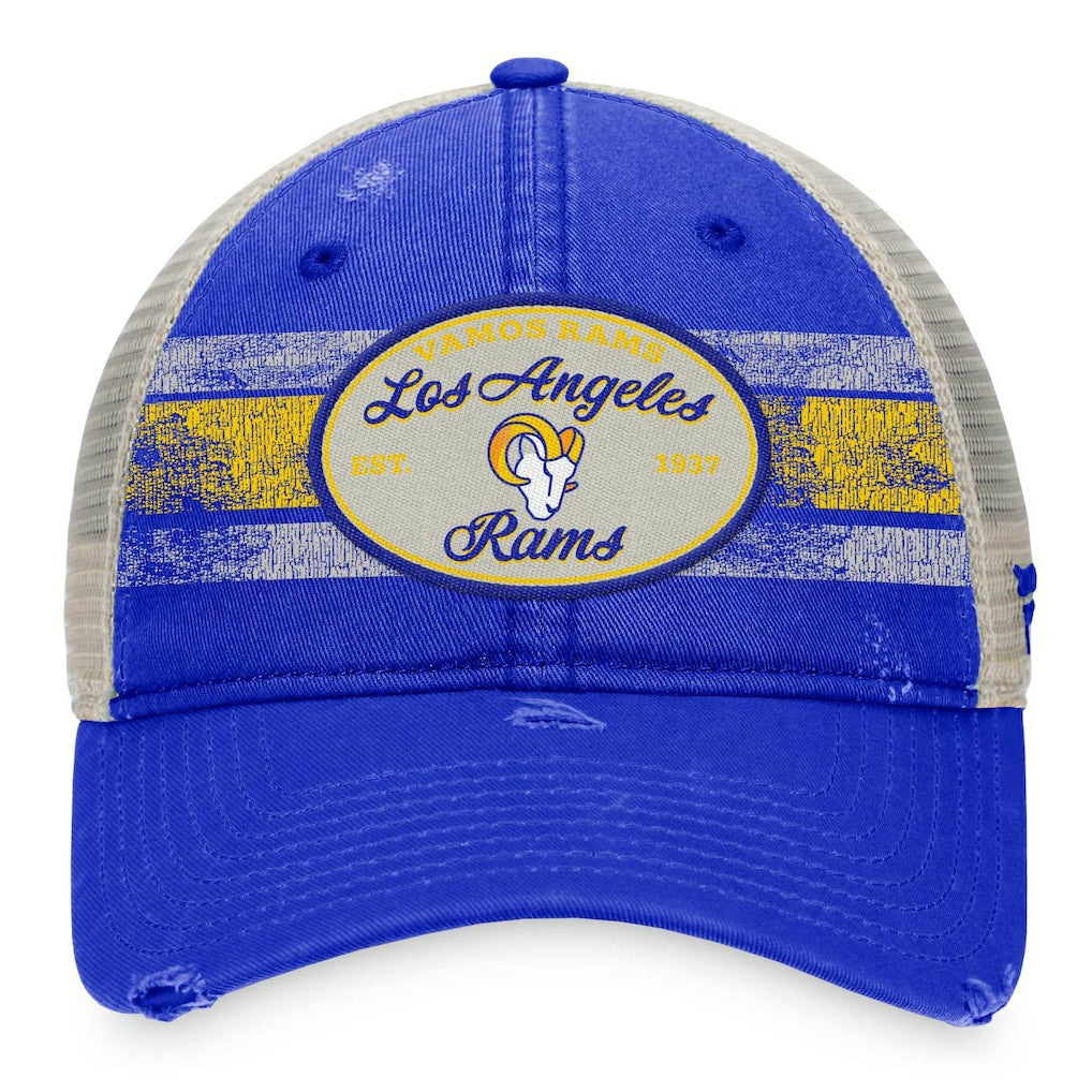 Los Angeles Rams Heritage Trucker Adjustable Hat - Royal/Natural - Fanatics