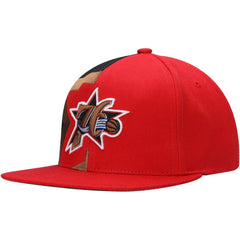 Mitchell & Ness Philadelphia 76ers Hardwood Classics Retroline Snapback Hat Red
