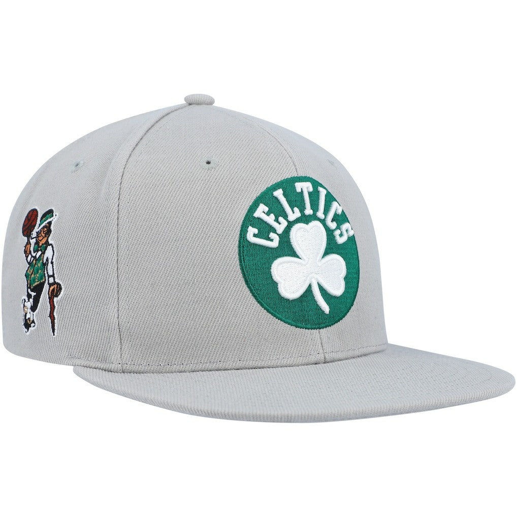 Mitchell & Ness Boston Celtics Side Core 2.0 Snapback Hat Gray