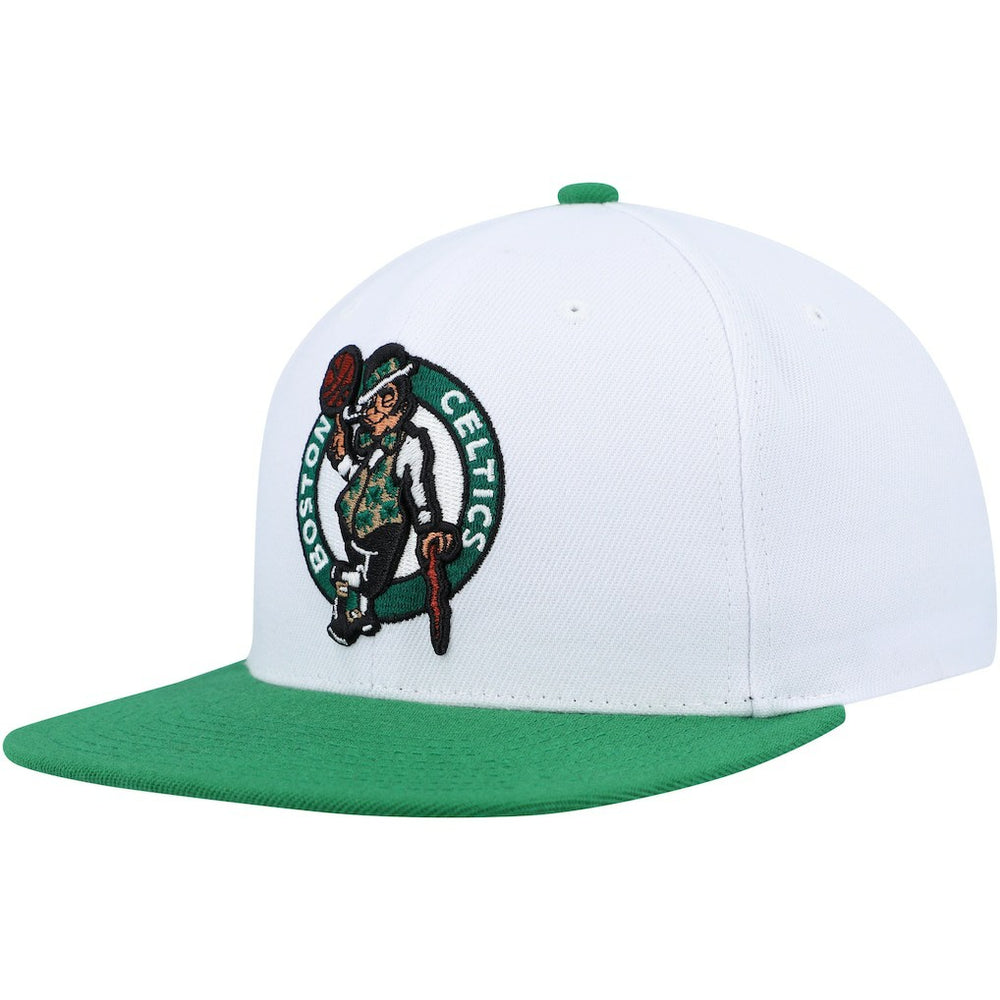 Mitchell & Ness Boston Celtics Side Core 2.0 Snapback Hat White/Green