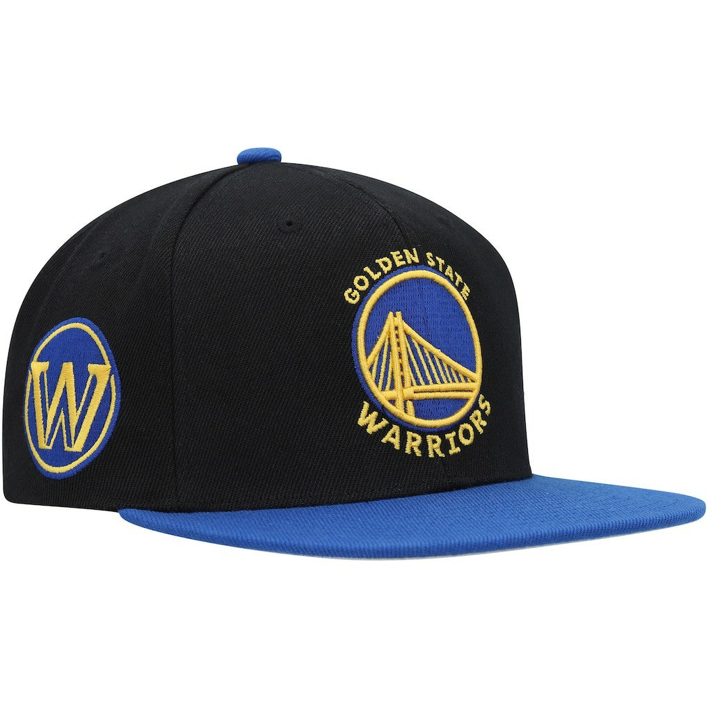 Mitchell & Ness Golden State Warriors Side Core 2.0 Snapback Hat Black/Royal