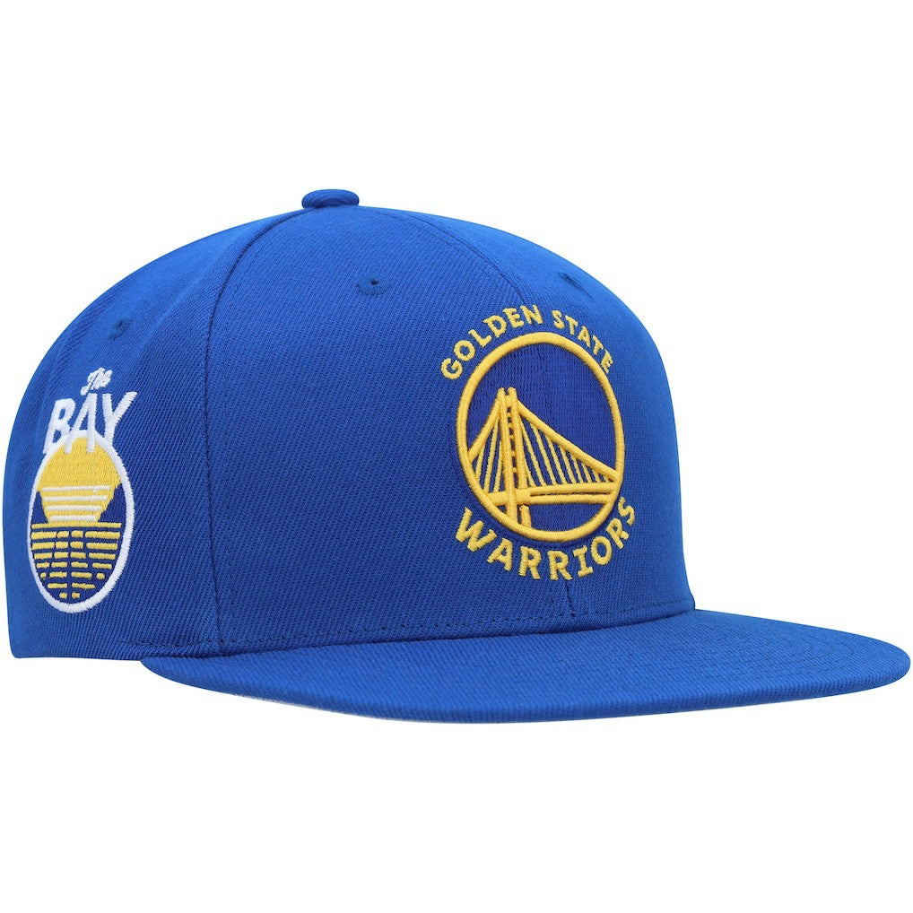 Mitchell & Ness Golden State Warriors Side Core 2.0 Snapback Hat Royal