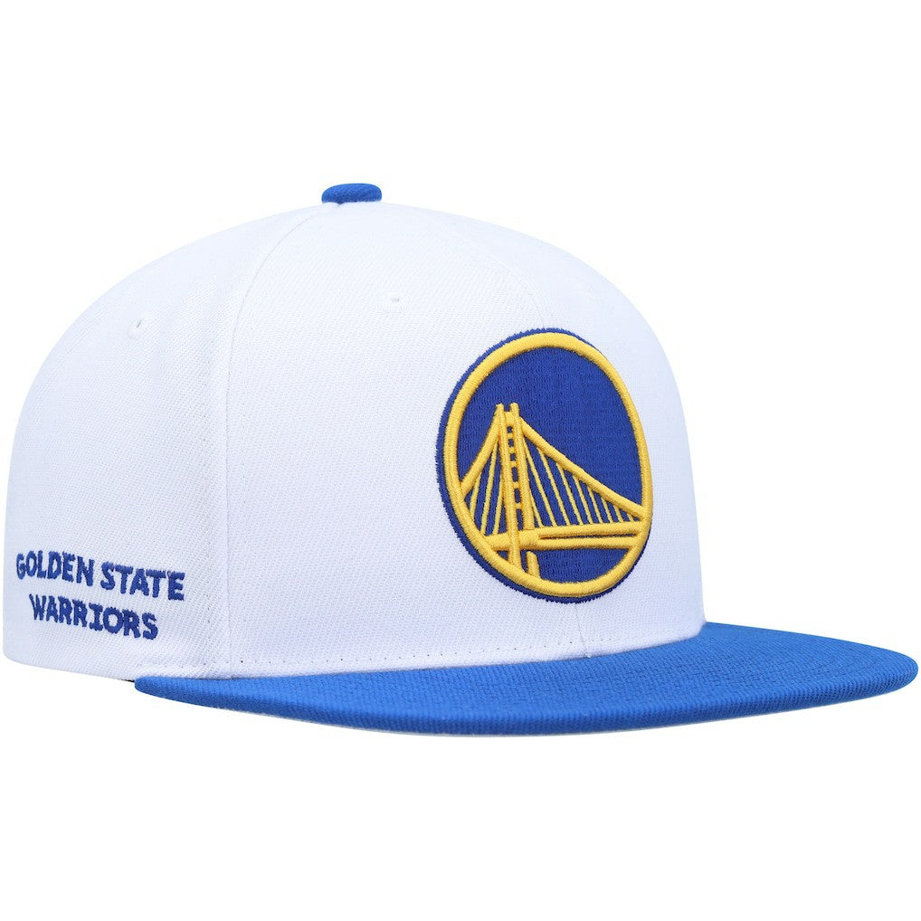 Mitchell & Ness Golden State Warriors Side Core 2.0 Snapback Hat White/Royal