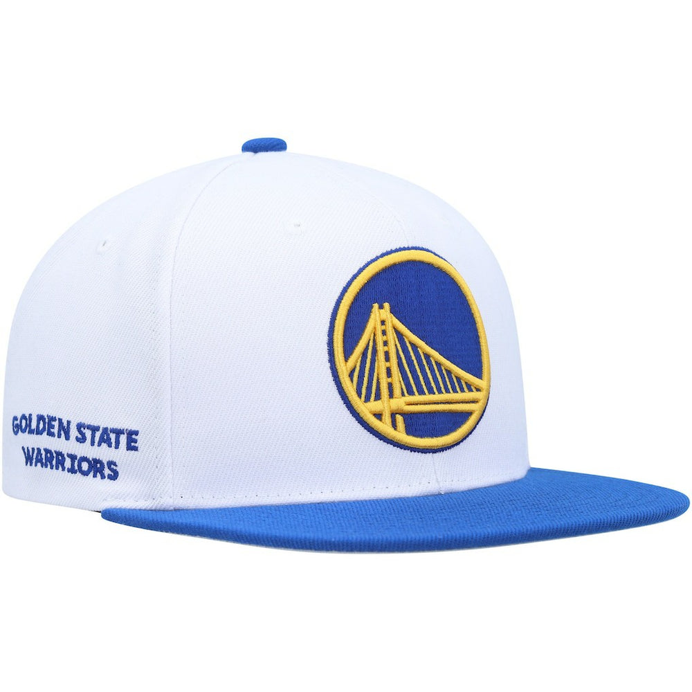 Mitchell & Ness Golden State Warriors Side Core 2.0 Snapback Hat White/Royal