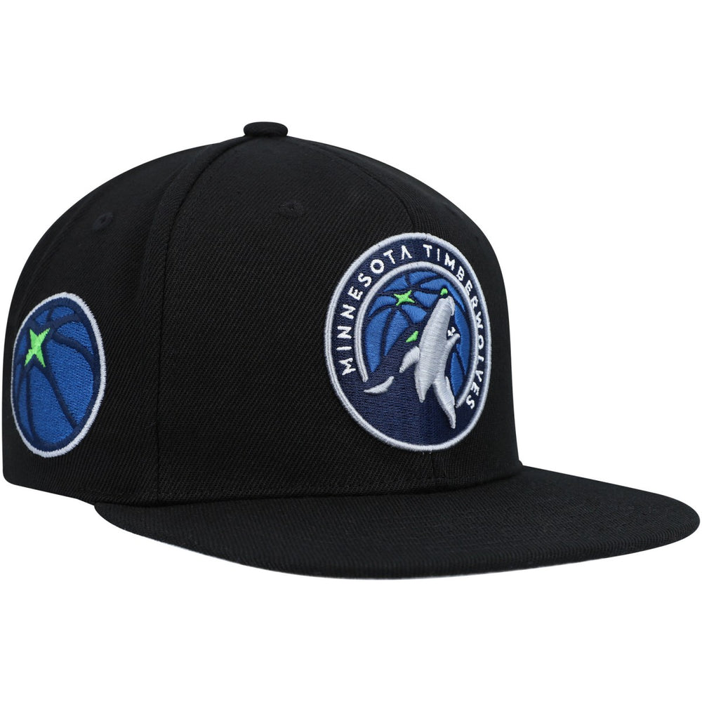 Mitchell & Ness Minnesota Timberwolves Side Core 2.0 Snapback Hat Black