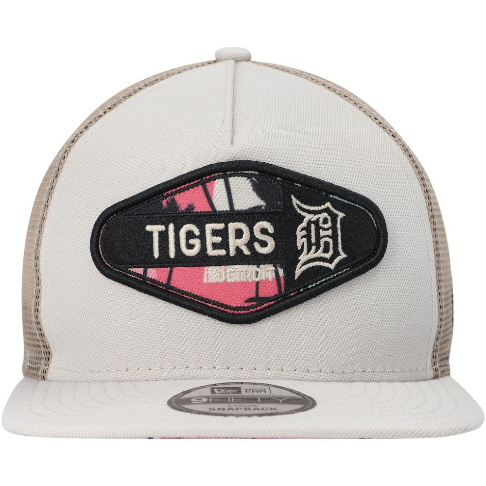 Detroit Tigers New Era Retro Beachin' Patch A-Frame Trucker 9FIFTY Snapback Hat Discount
