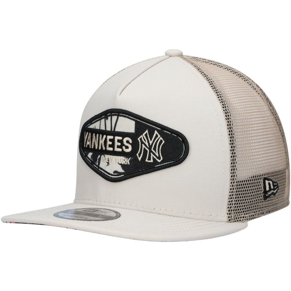 New York Yankees New Era Retro Beachin' Patch A-Frame Trucker 9FIFTY Snapback Hat for sale