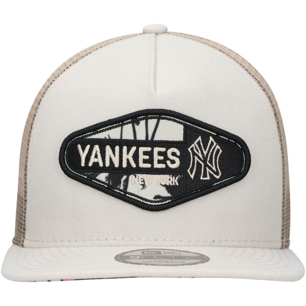 New York Yankees New Era Retro Beachin' Patch A-Frame Trucker 9FIFTY Snapback Hat for sale