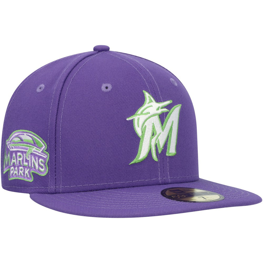Miami Marlins New Era Lime Side Patch 59FIFTY Fitted Hat Outlet