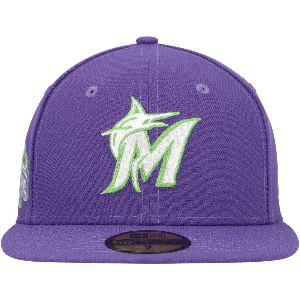 Miami Marlins New Era Lime Side Patch 59FIFTY Fitted Hat Outlet