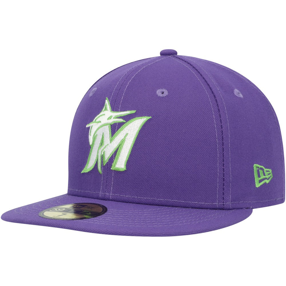 Miami Marlins New Era Lime Side Patch 59FIFTY Fitted Hat Outlet
