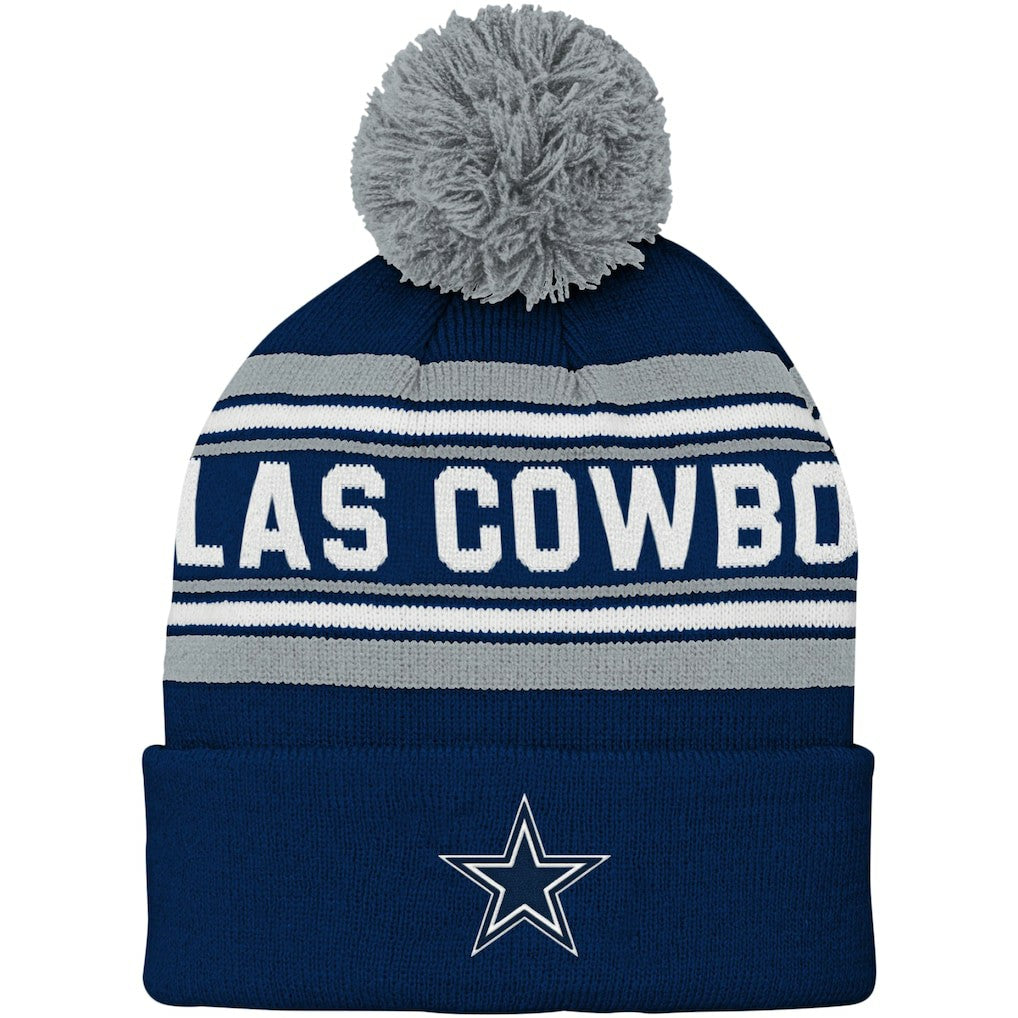 Dallas Cowboys Preschool Jacquard Cuffed Knit Hat with Pom - Navy - NFL