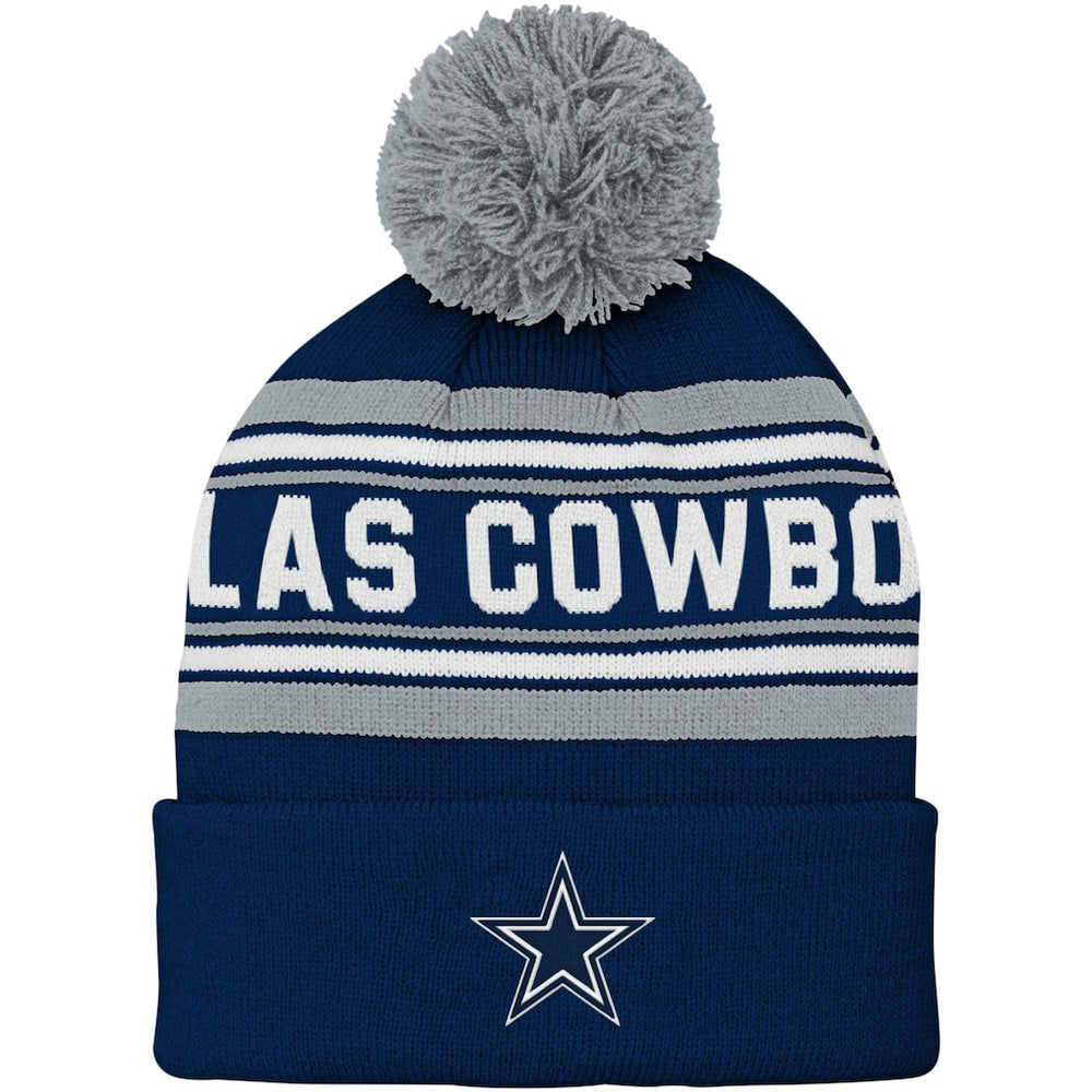 Dallas Cowboys Preschool Jacquard Cuffed Knit Hat with Pom - Navy - NFL