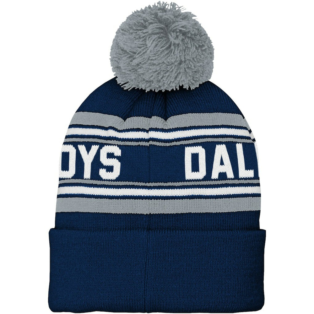 Dallas Cowboys Preschool Jacquard Cuffed Knit Hat with Pom - Navy - NFL