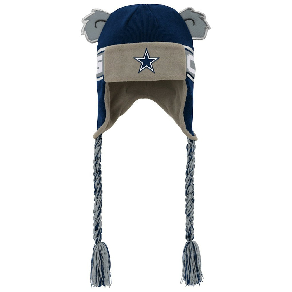 Dallas Cowboys Youth Wordmark Ears Trooper Knit Hat - Navy - NFL