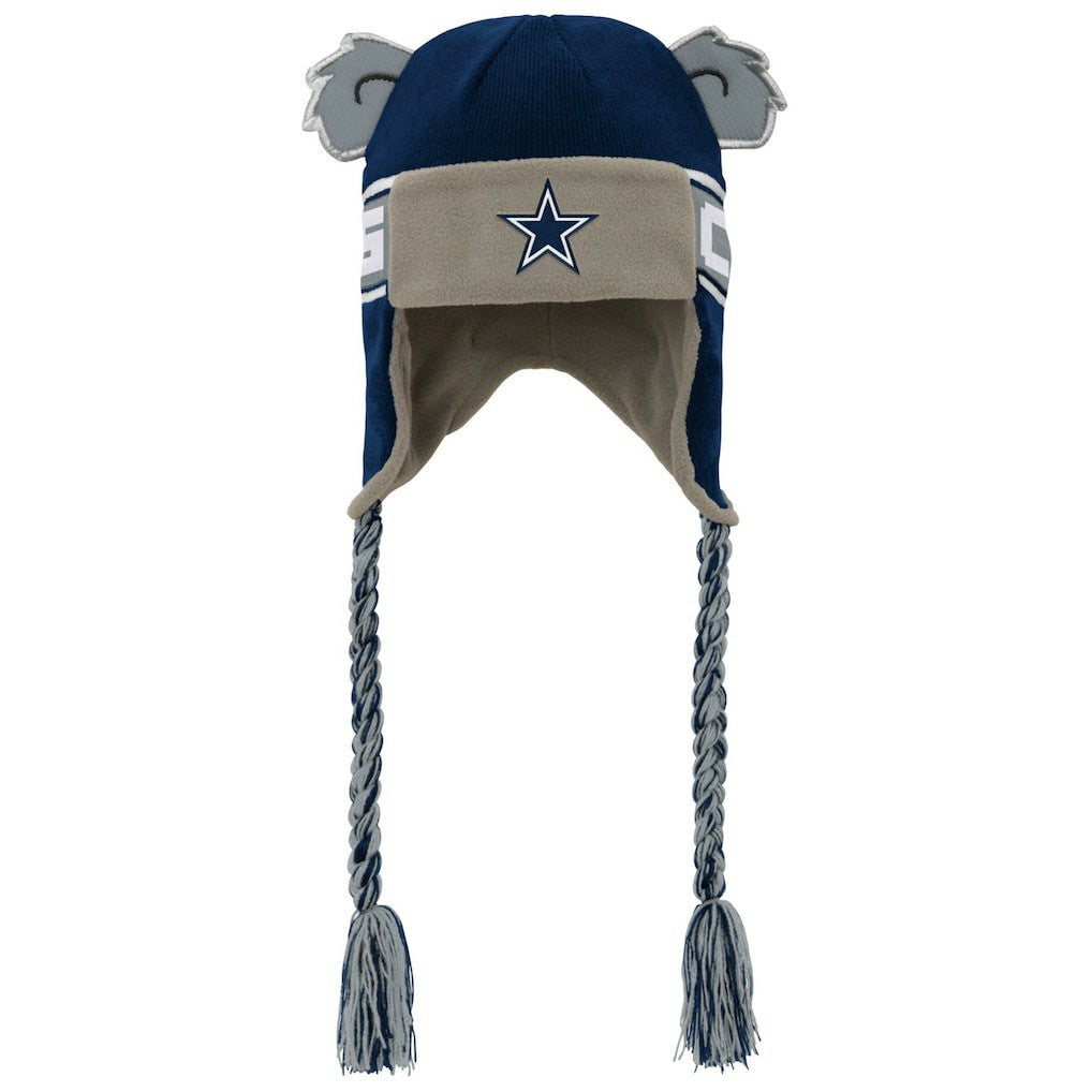 Dallas Cowboys Youth Wordmark Ears Trooper Knit Hat - Navy - NFL