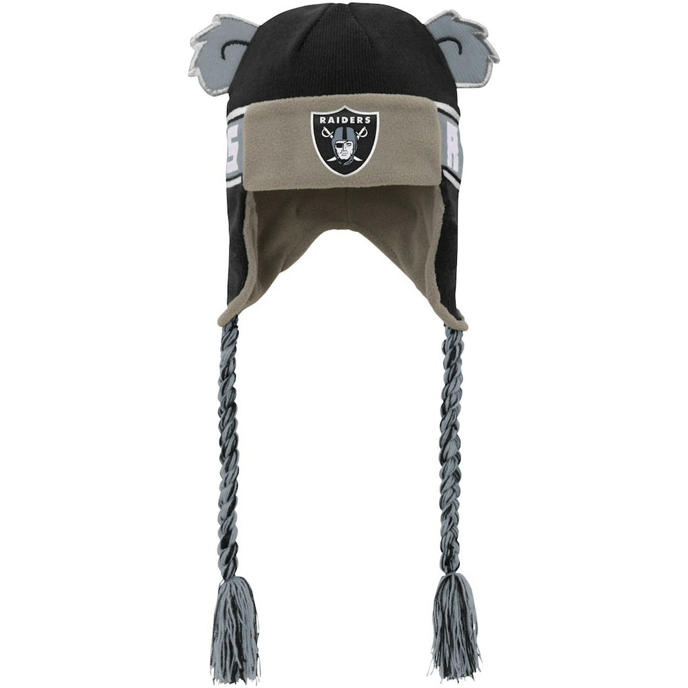 Las Vegas Raiders Youth Wordmark Ears Trooper Knit Hat - Black - NFL