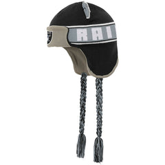 Las Vegas Raiders Youth Wordmark Ears Trooper Knit Hat - Black - NFL