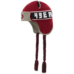 San Francisco 49ers Youth Wordmark Ears Trooper Knit Hat - Scarlet - NFL