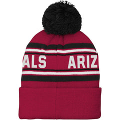 Arizona Cardinals Youth Jacquard Cuffed Knit Hat with Pom - Cardinal - NFL
