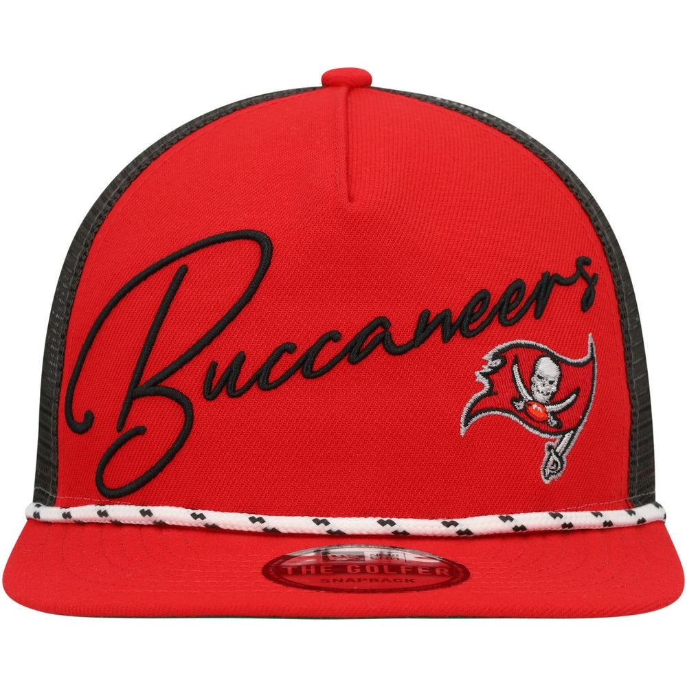 Tampa Bay Buccaneers New Era Script Logo Golfer 9FIFTY Snapback Hat - Red - NFL